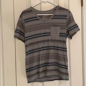 Mens Fun Grey Patterned V-neck